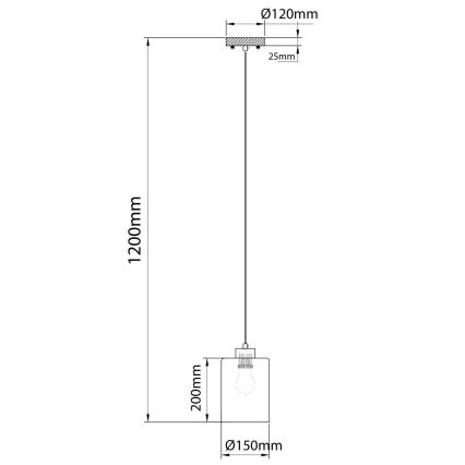 Globo - Lustre suspenso com cabo 1xE27/60W/230V carvalho/branco