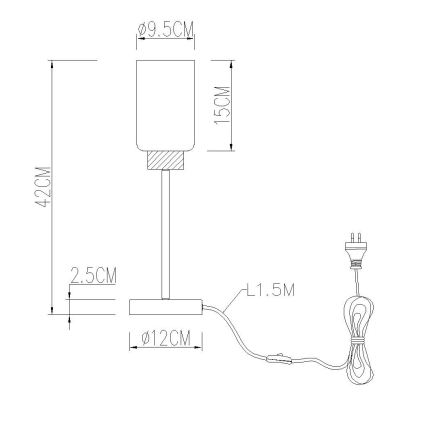 Globo - Candeeiro de mesa 1xE27/60W/230V preto/branco