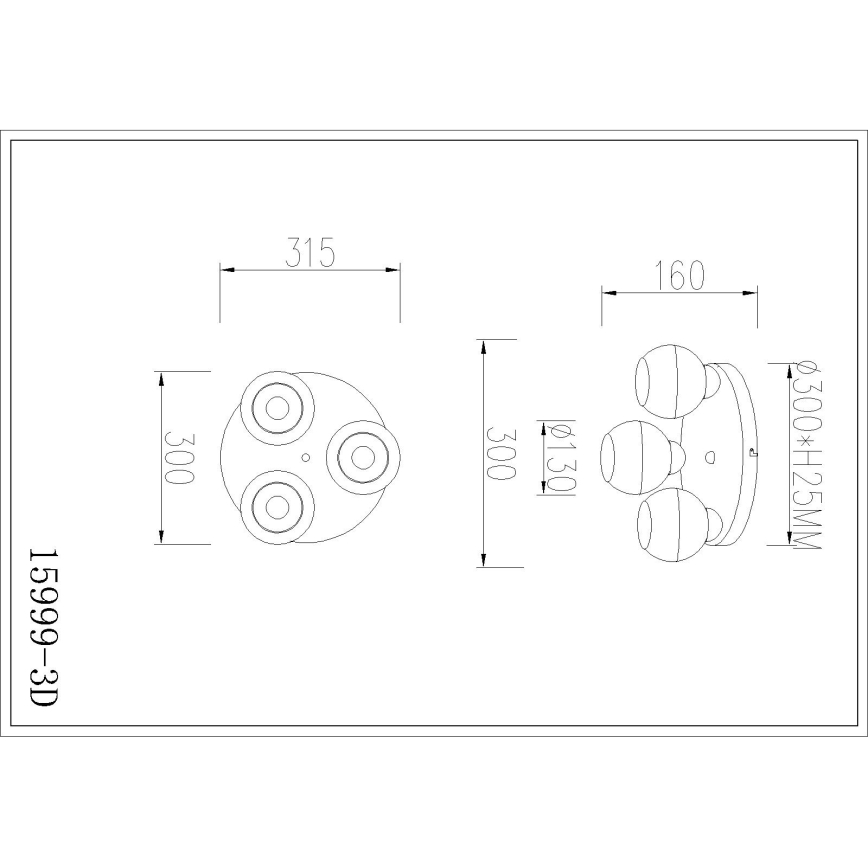 Globo - Candeeiro de teto 3xE27/60W/230V Ø 31,5 cm