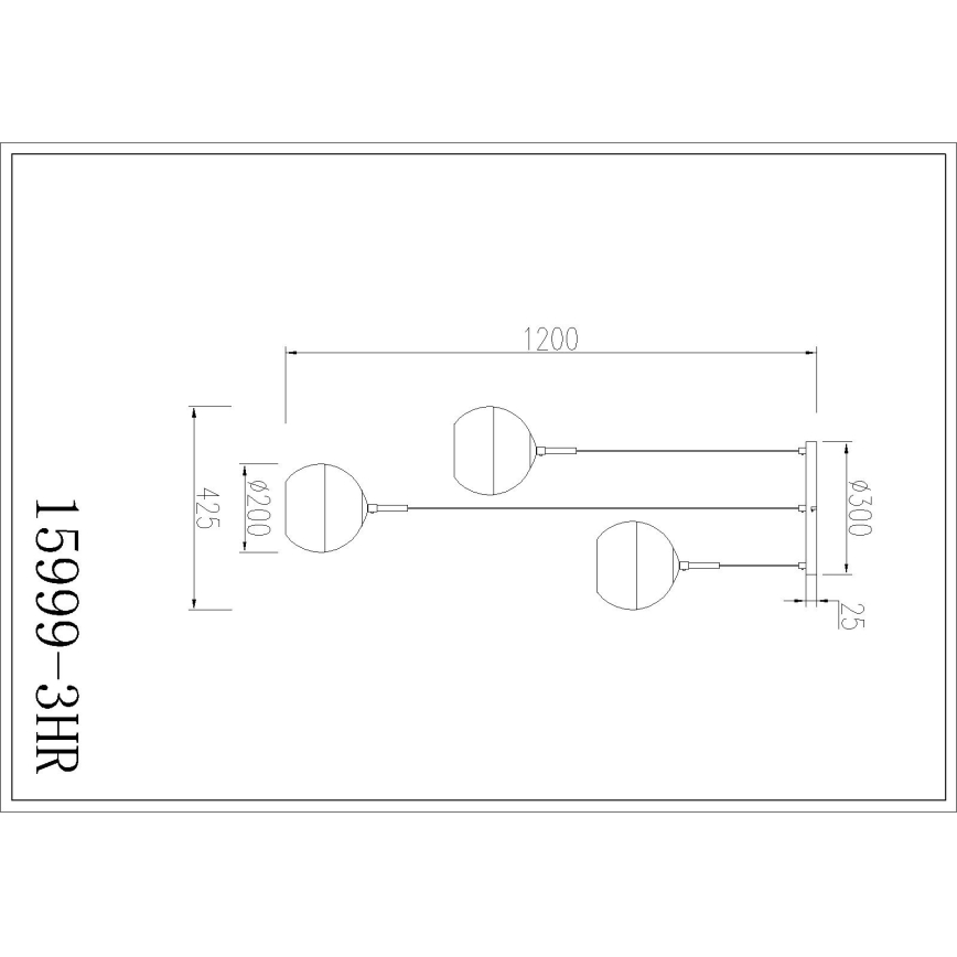 Globo - Lustre suspenso por cabo 3xE27/60W/230V