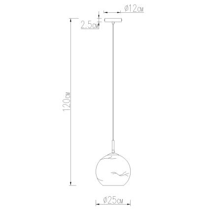 Globo - Lustre suspenso por cabo 1xE27/60W/230V Ø 25 cm
