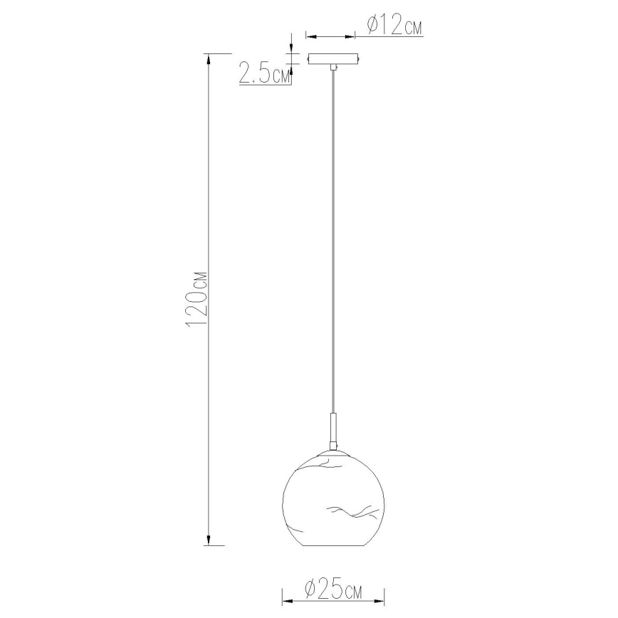 Globo - Lustre suspenso por cabo 1xE27/60W/230V Ø 25 cm