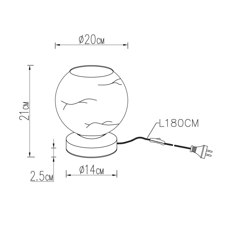 Globo - Candeeiro de mesa 1xE27/60W/230V