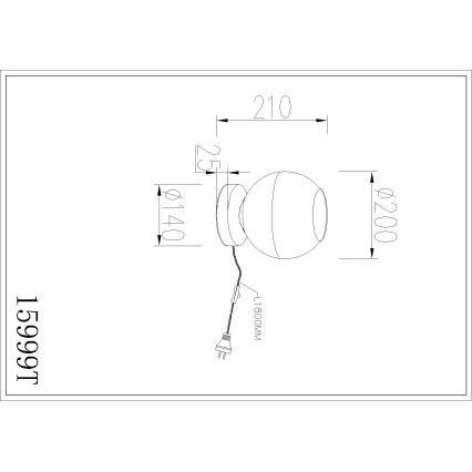 Globo - Candeeiro de mesa 1xE27/60W/230V
