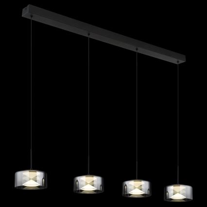 Globo - Candeeiro pendente LED suspenso por cabo LED/24W/230V preto/fumê