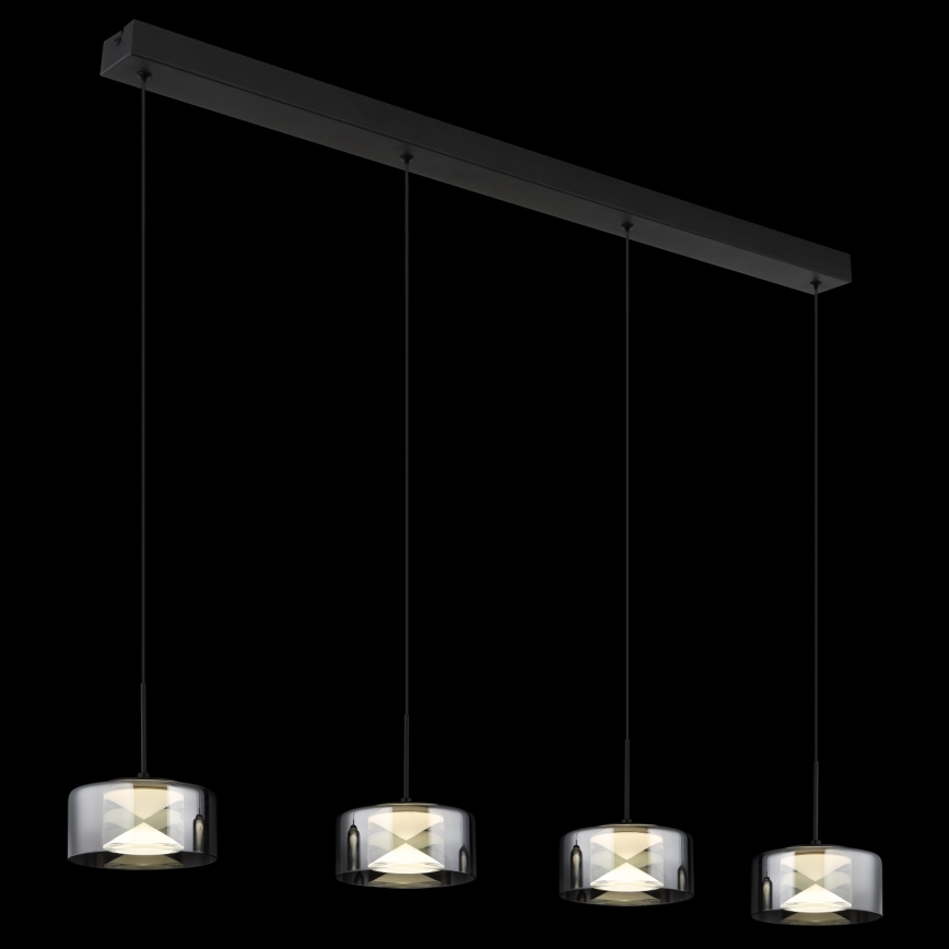 Globo - Candeeiro pendente LED suspenso por cabo LED/24W/230V preto/fumê