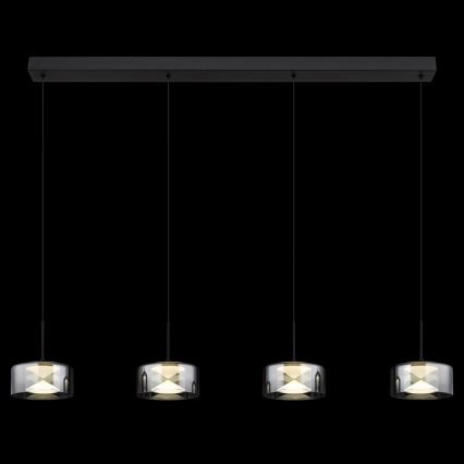Globo - Candeeiro pendente LED suspenso por cabo LED/24W/230V preto/fumê