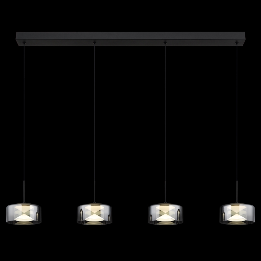 Globo - Candeeiro pendente LED suspenso por cabo LED/24W/230V preto/fumê