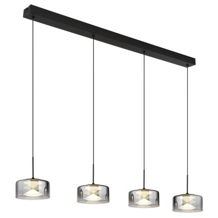 Globo - Candeeiro pendente LED suspenso por cabo LED/24W/230V preto/fumê