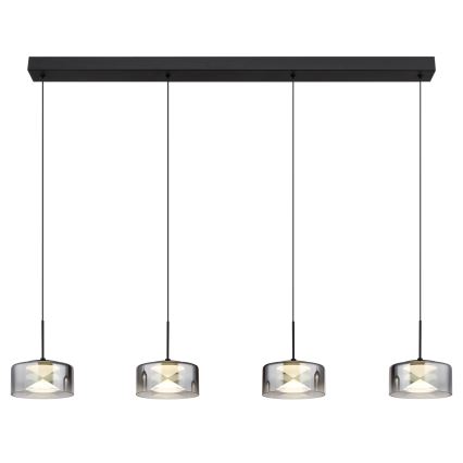 Globo - Candeeiro pendente LED suspenso por cabo LED/24W/230V preto/fumê