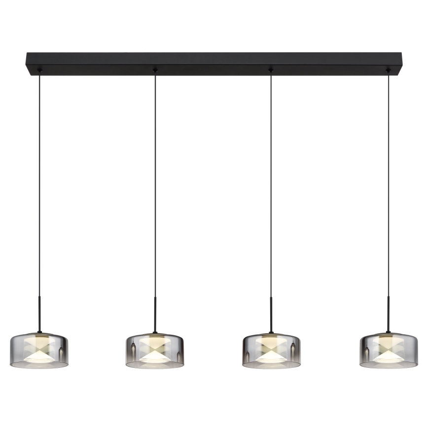 Globo - Candeeiro pendente LED suspenso por cabo LED/24W/230V preto/fumê