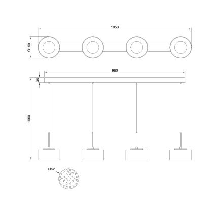 Globo - Candeeiro pendente LED suspenso por cabo LED/24W/230V preto/fumê