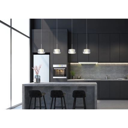 Globo - Lustre LED suspenso por cabo LED/24W/230V branco/fumado
