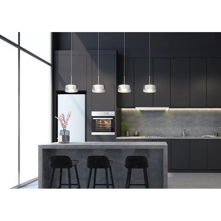 Globo - Lustre LED suspenso por cabo LED/24W/230V branco/fumado