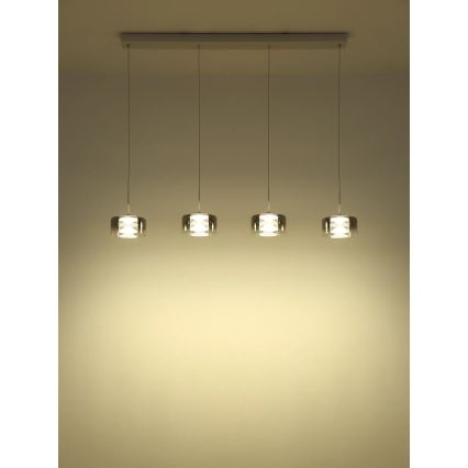 Globo - Lustre LED suspenso por cabo LED/24W/230V branco/fumado