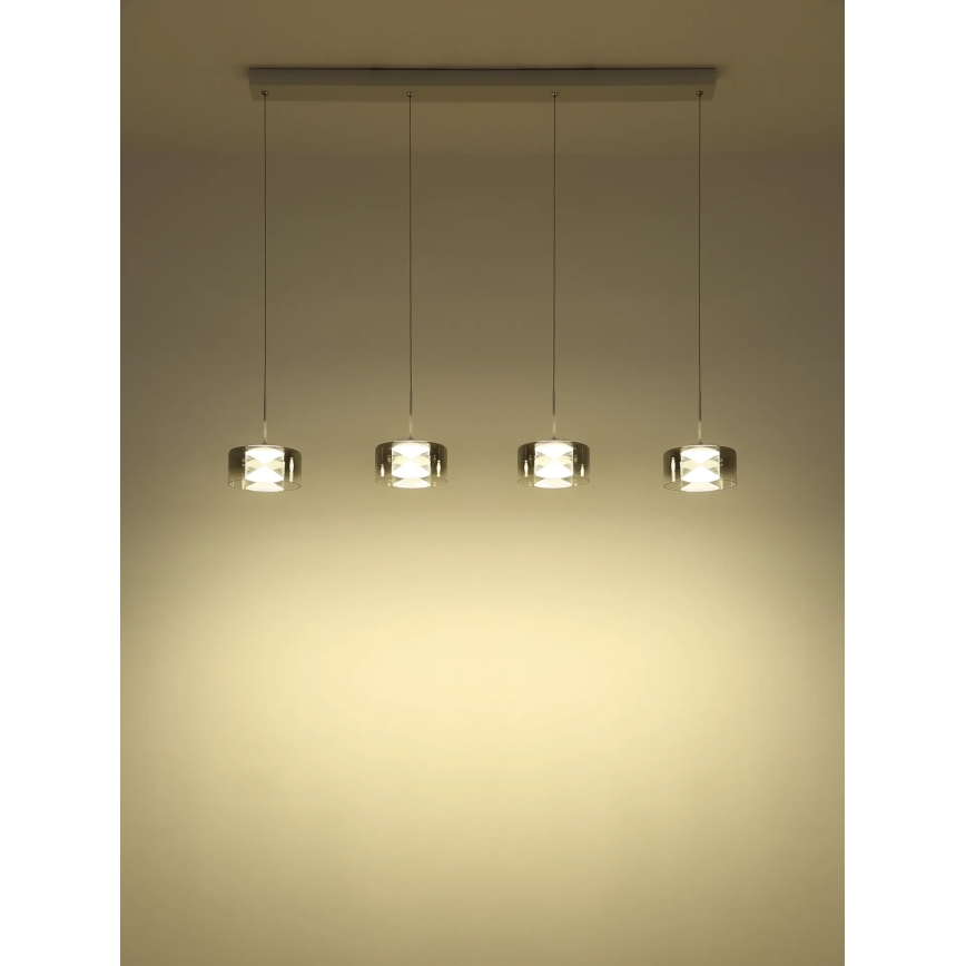 Globo - Lustre LED suspenso por cabo LED/24W/230V branco/fumado