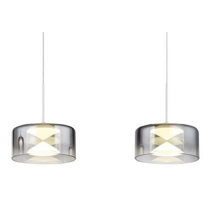 Globo - Lustre LED suspenso por cabo LED/24W/230V branco/fumado