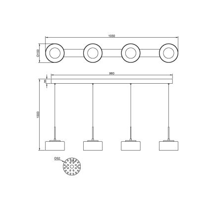 Globo - Lustre LED suspenso por cabo LED/24W/230V branco/fumado