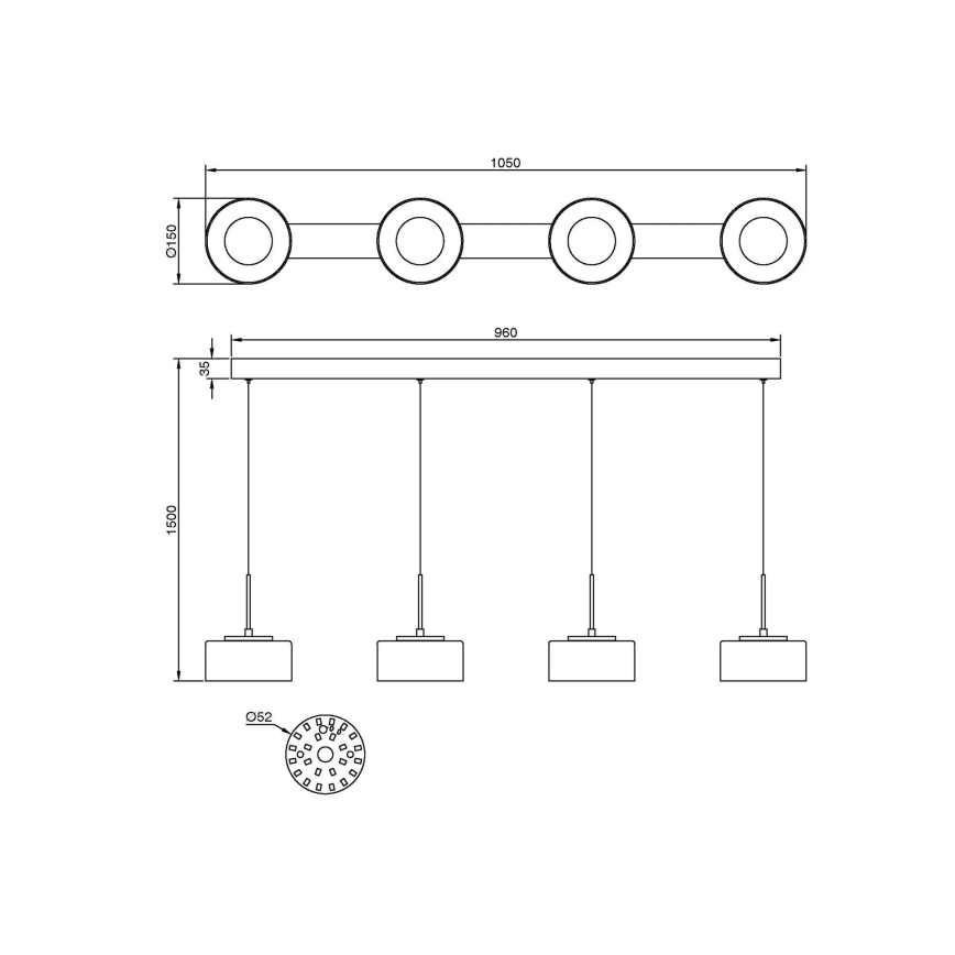 Globo - Lustre LED suspenso por cabo LED/24W/230V branco/fumado