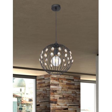 Globo - Pendente com cabo 1xE27/60W/230V Ø 30 cm