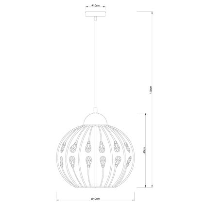 Globo - Lustre suspenso por cabo 1xE27/60W/230V Ø 40 cm