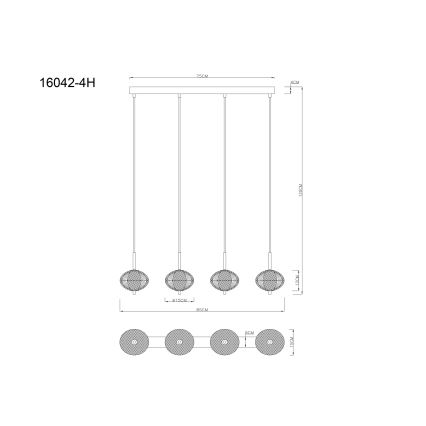 Globo - Candeeiro suspenso LED 4xLED/5,75W/230V 3000/4500/6500K