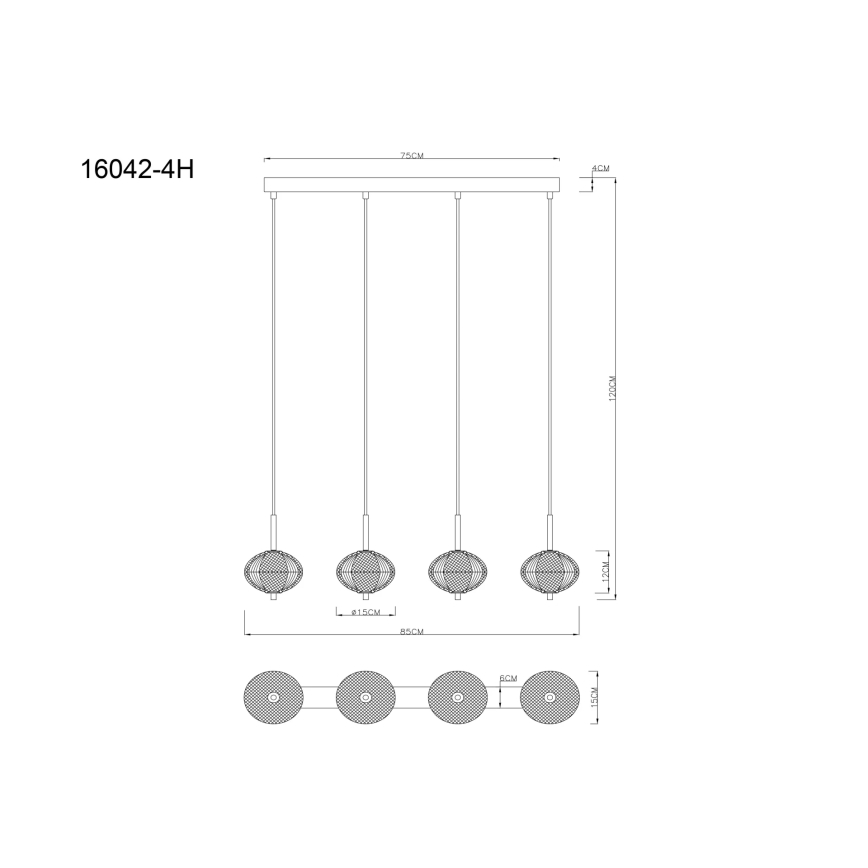 Globo - Candeeiro suspenso LED 4xLED/5,75W/230V 3000/4500/6500K