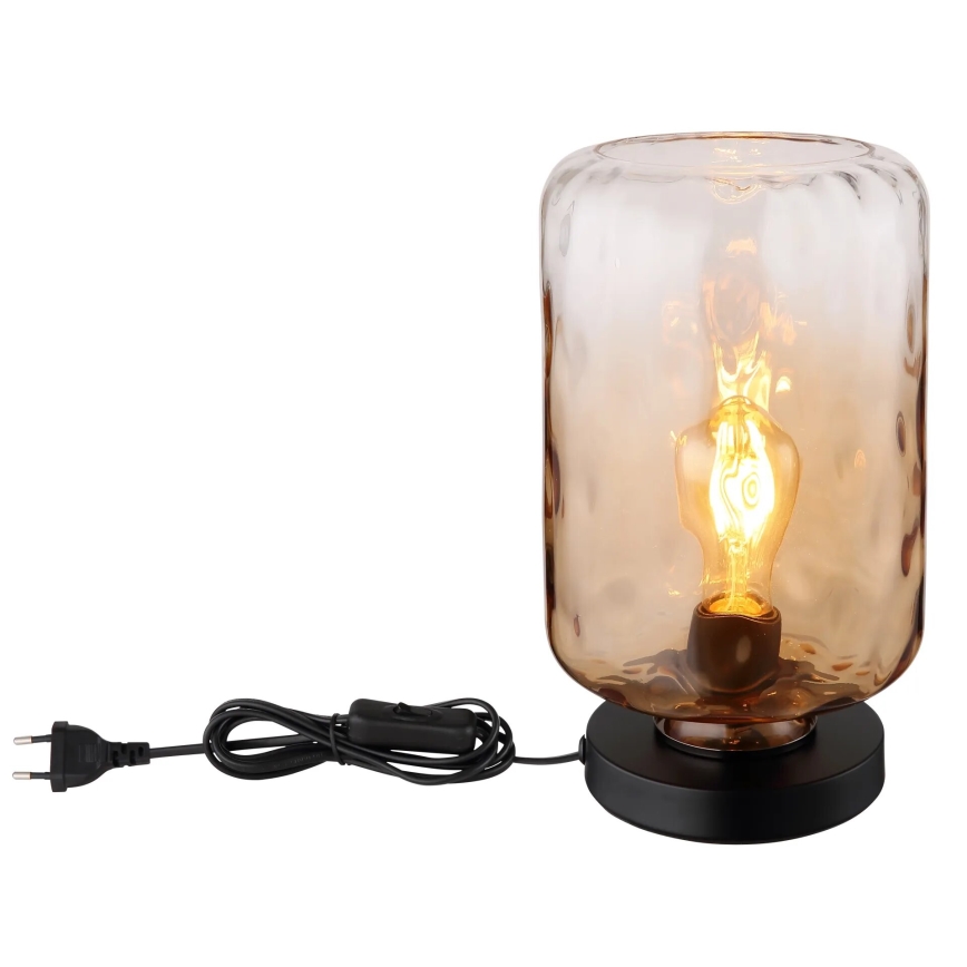 Globo - Candeeiro de mesa 1xE27/60W/230V castanho