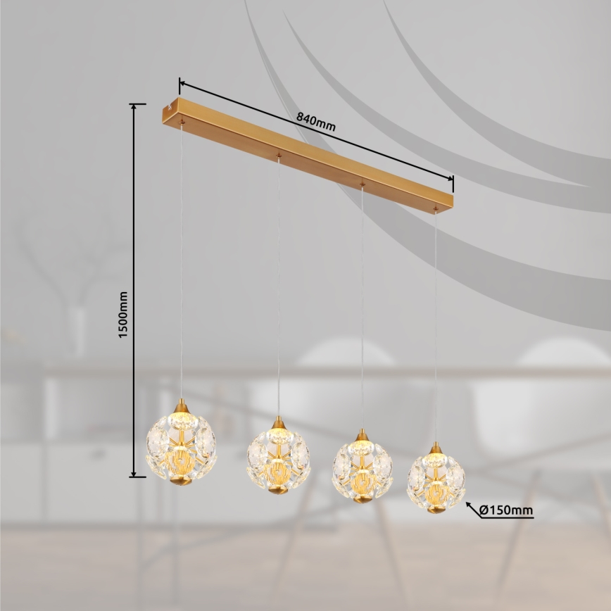 Globo - Lustre LED suspenso por cabo LED/32W/230V 3000K dourado