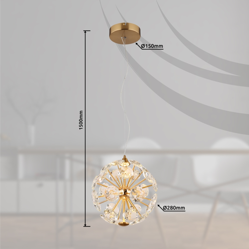 Globo - Lustre LED suspenso por cabo LED/12W/230V 3000K dourado
