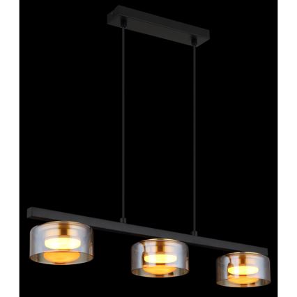 Globo - Candeeiro suspenso LED 3xGX53/6W/230V fumado/castanho