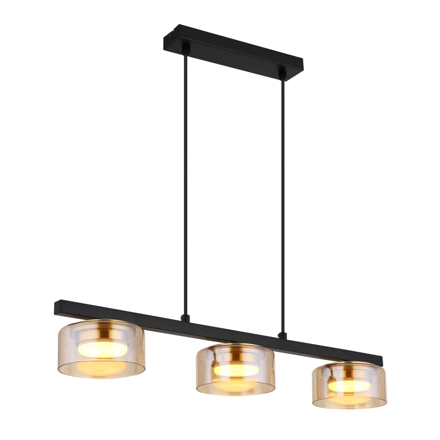 Globo - Candeeiro suspenso LED 3xGX53/6W/230V fumado/castanho