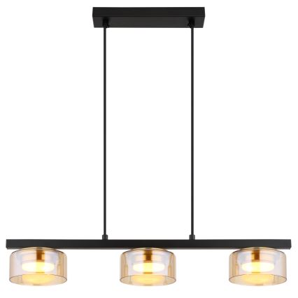 Globo - Candeeiro suspenso LED 3xGX53/6W/230V fumado/castanho