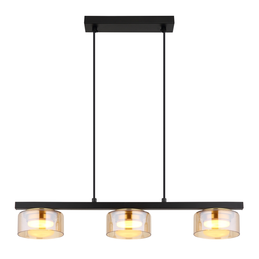 Globo - Candeeiro suspenso LED 3xGX53/6W/230V fumado/castanho