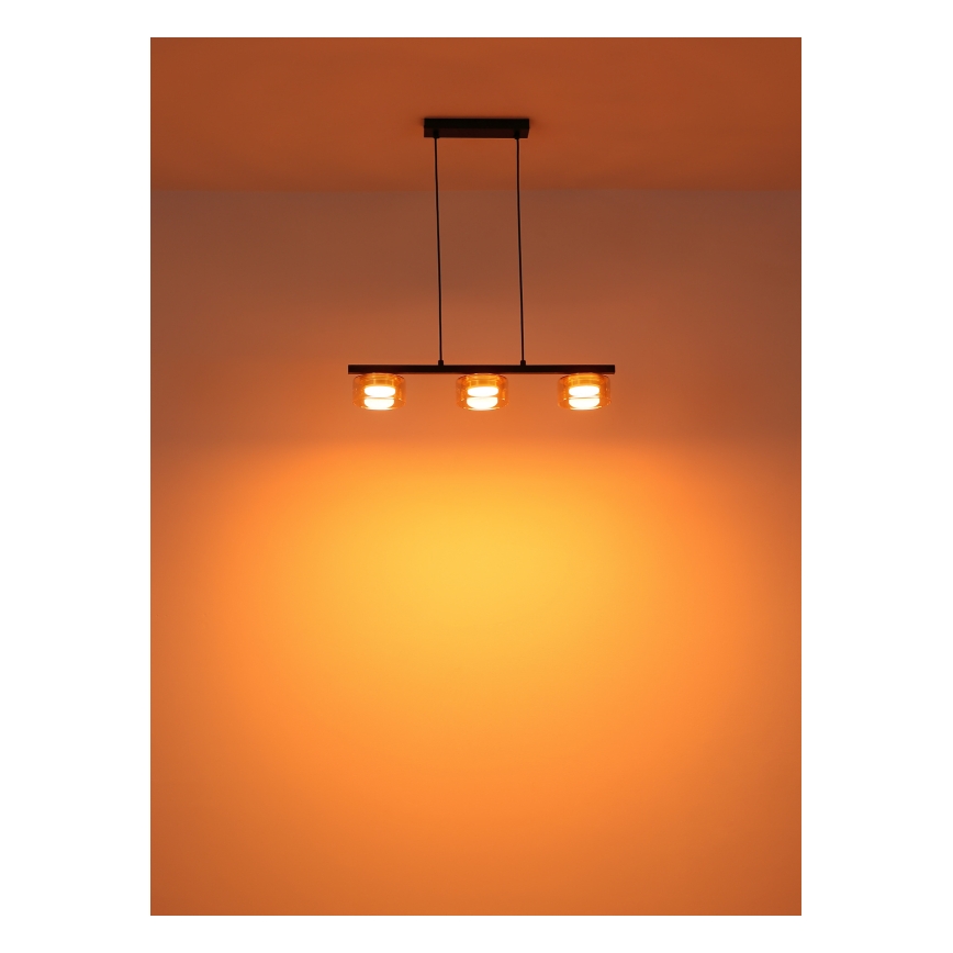 Globo - Candeeiro suspenso LED 3xGX53/6W/230V fumado/castanho