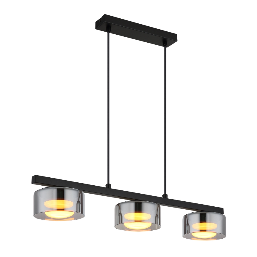 Globo - Candeeiro suspenso LED 3xGX53/6W/230V fumado/preto