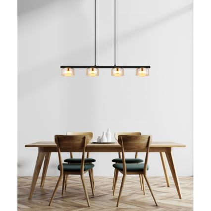 Globo - Candeeiro suspenso LED 4xGX53/6W/230V fumado/castanho