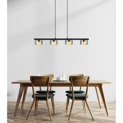 Globo - Candeeiro suspenso LED 4xGX53/6W/230V fumado/preto