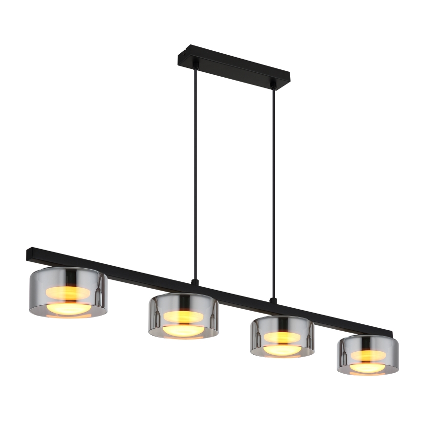 Globo - Candeeiro suspenso LED 4xGX53/6W/230V fumado/preto