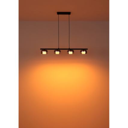 Globo - Candeeiro suspenso LED 4xGX53/6W/230V fumado/preto