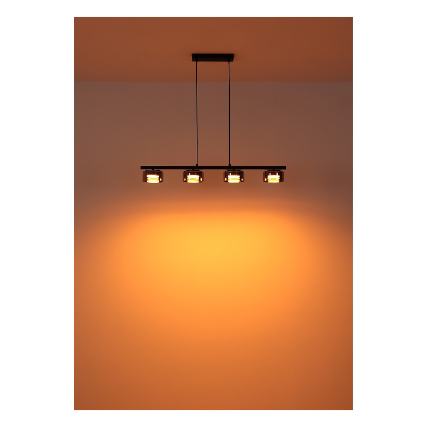 Globo - Candeeiro suspenso LED 4xGX53/6W/230V fumado/preto