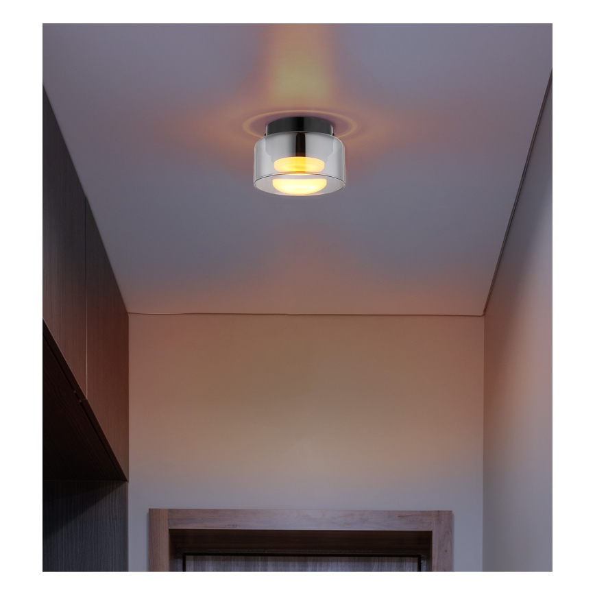 Globo - Iluminação de teto LED 1xGX53/6W/230V diâmetro 13 cm fumado/preto