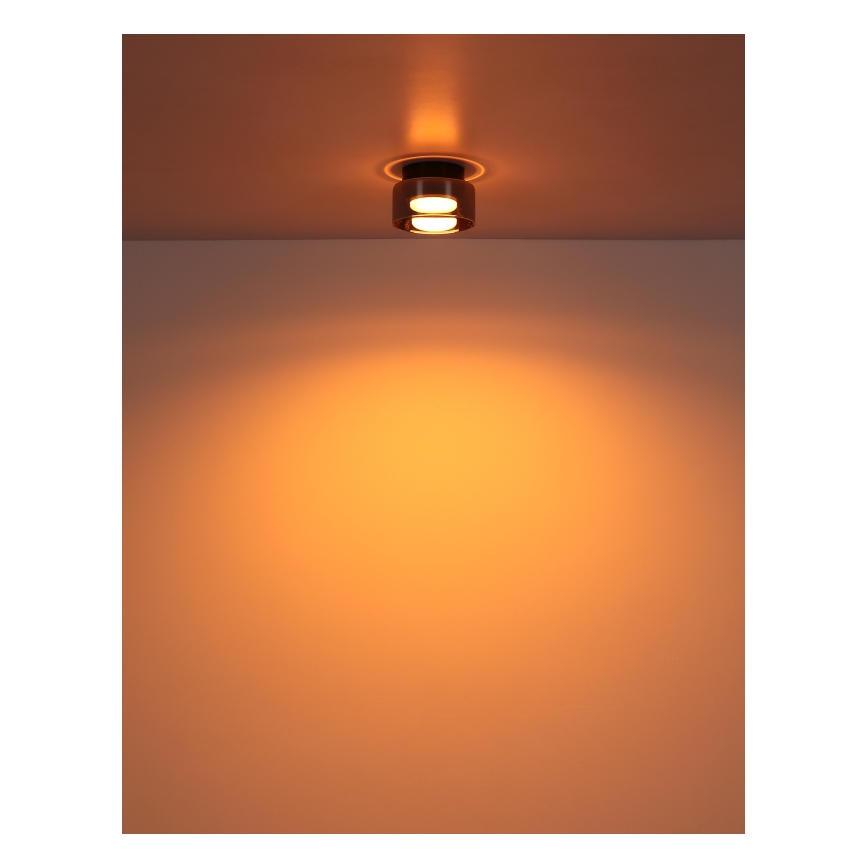 Globo - Iluminação de teto LED 1xGX53/6W/230V diâmetro 13 cm fumado/preto