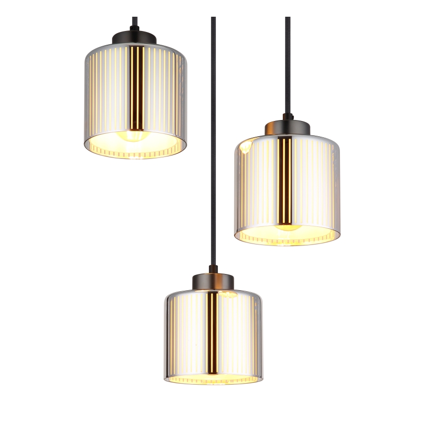 Globo - Candeeiro suspenso 3xE27/60W/230V cromado brilhante diâmetro 33 cm