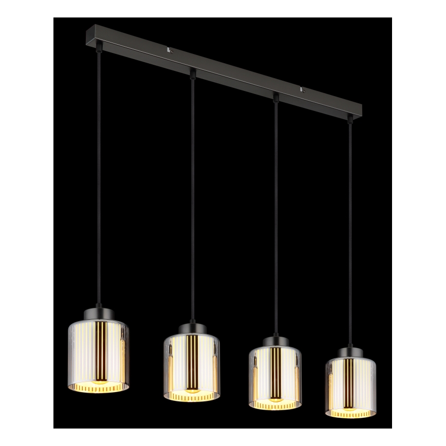 Globo - Candeeiro suspenso 4xE27/60W/230V cromado brilhante