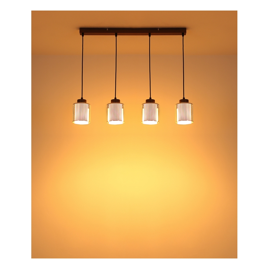 Globo - Candeeiro suspenso 4xE27/60W/230V cromado brilhante