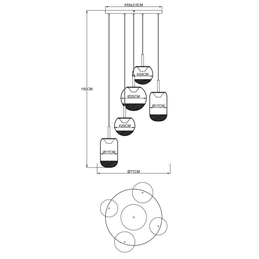 Globo - Lustre LED suspenso por cabo LED/35W/230V