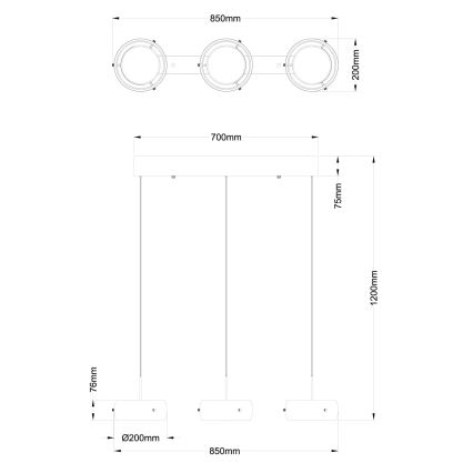 Globo - Lustre LED suspenso por cabo LED/30W/230V 3000K