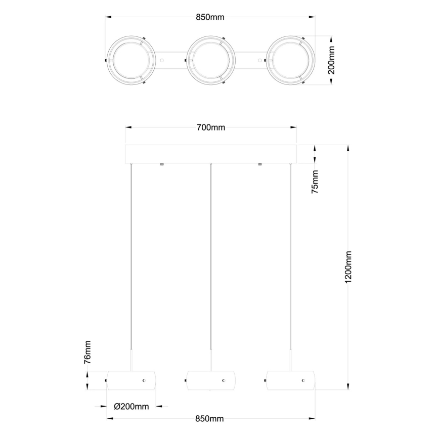 Globo - Lustre LED suspenso por cabo LED/30W/230V 3000K