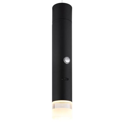 Globo - Luminária LED dimerizável tátil recarregável 2 em 1 LED/2W/230/5V preta